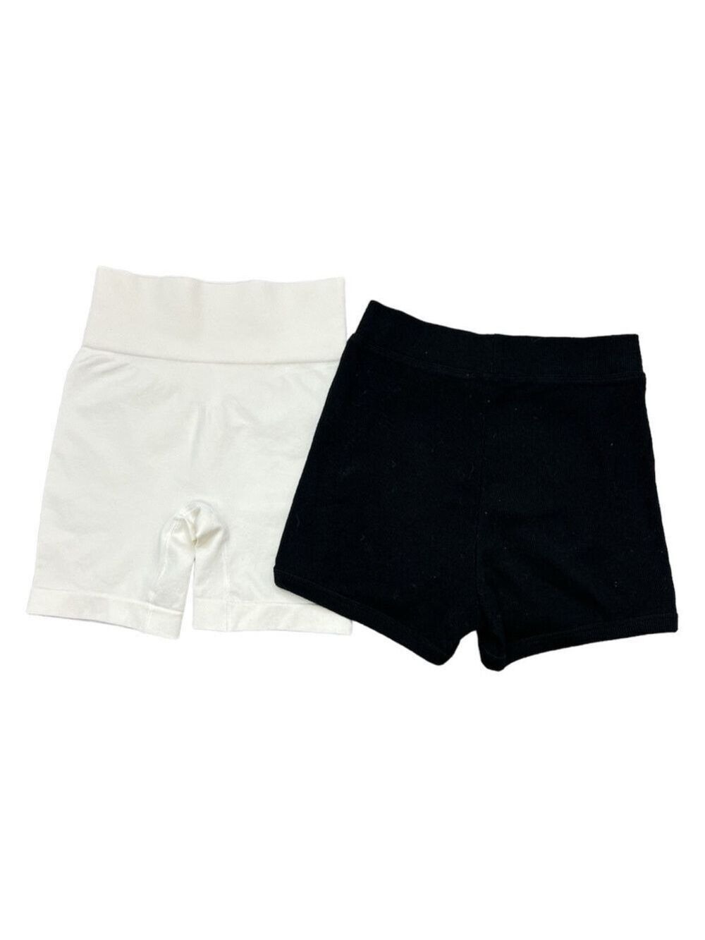 Zara black ribbed knit bike shorts cream bike shorts bundle XS S